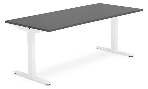 AJ Produkty Psací stůl MODULUS, T-nohy, 1800x800 mm, bílý rám, černá