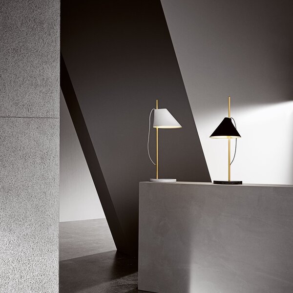Stolní lampa Louis Poulsen, Yuh Brass, stmívatelné, Bílá, Ložnice, Kov, Design