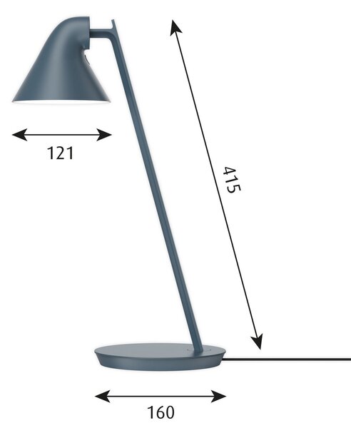 Stolní lampa Louis Poulsen, NJP Mini, stmívatelné, Modrá, Obývací pokoj, Kov, Design