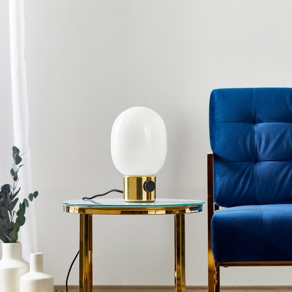 Stolní lampa Audo Copenhagen, JWDA, stmívatelné, Zlatá / mosazná, Obývací pokoj, Kov, Design