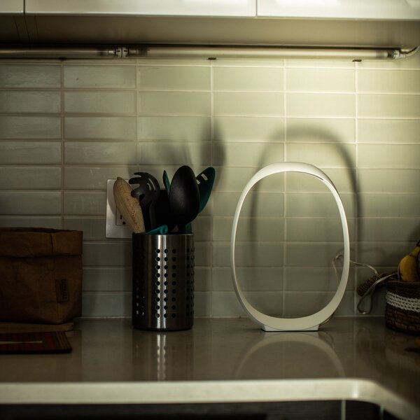 Stolní lampa Foscarini, Anisha, stmívatelné, Bílá, Obývací pokoj, Plast, Design