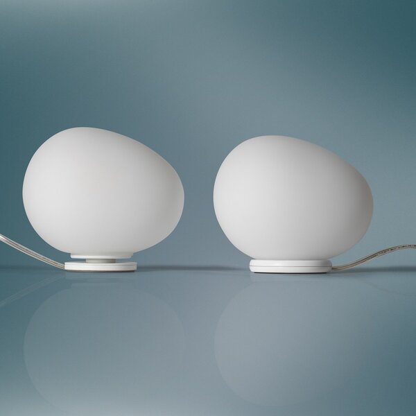 Stolní lampa Foscarini, Gregg piccola, stmívatelné, Bílá, Obývací pokoj, Sklo, Design