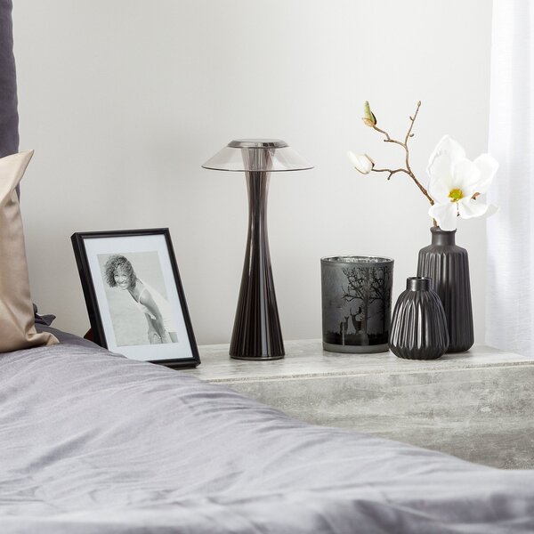Stolní lampa Kartell, Space, Šedá, Obývací pokoj, Plast, Design