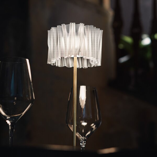 Stolní lampa Slamp, Accordéon Battery, stmívatelné, Transparentní, Obývací pokoj, Kov, Design
