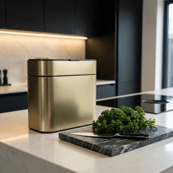Simplehuman odpadkový koš na kompostovatelný odpad z kuchyně – 4l, matná zlatá, FPP