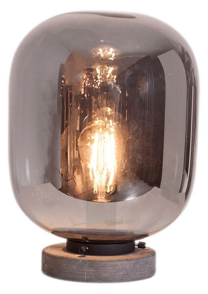 Stolní lampa By Rydéns, Leola, Šedá, Obývací pokoj, Sklo