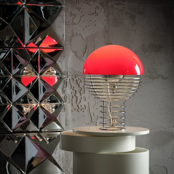 Stolní lampa Verpan, Wire Small, Metalická, Obývací pokoj, Kov, Design