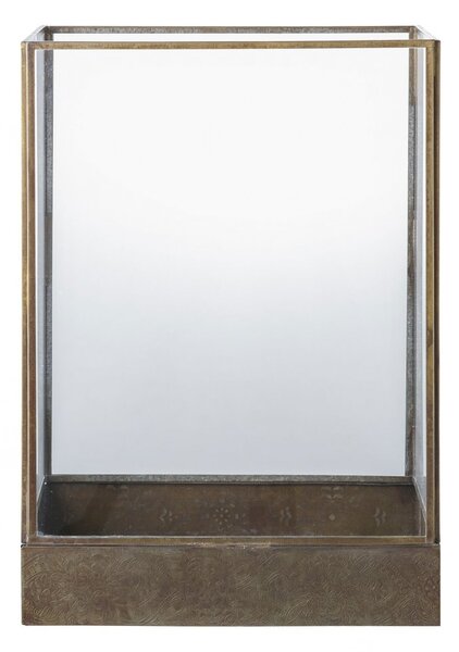 Lucerna Manali, kov/sklo, antik mosazný vzhled, 25×15×36,5 cm – House Nordic