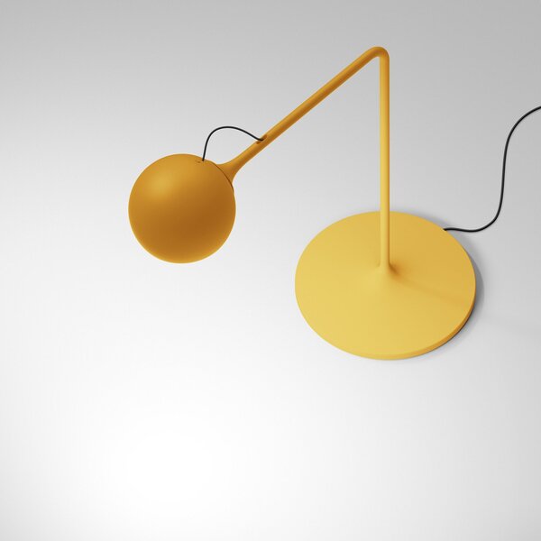 Stolní lampa Artemide, Ixa, stmívatelné, Žlutá, Obývací pokoj, Kov, Design
