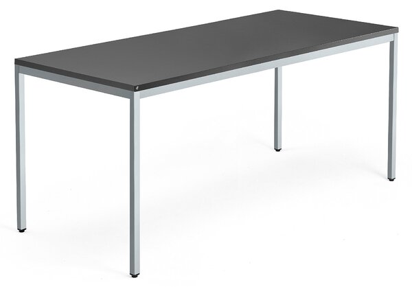 AJ Produkty Psací stůl QBUS, 4 nohy, 1800x800 mm, stříbrný rám, černá