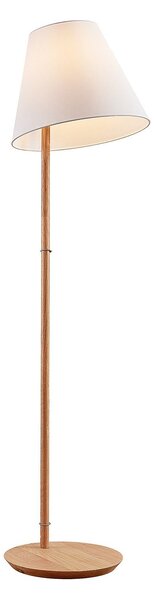 Stojací Lampa Lucande, Jinda, Bílá, Obývací pokoj, Tkanina / Textil, Skandinávský