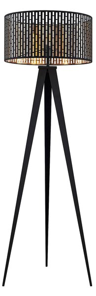 Stojací Lampa Lindby, Thoralf, Černá, Obývací pokoj, Kov