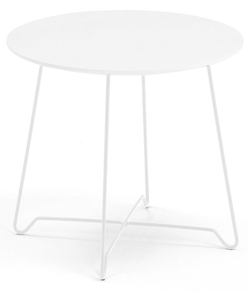 AJ Produkty Konferenční stolek IRIS, Ø500 mm, bílá, bílá deska