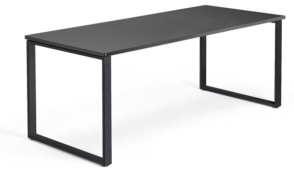 AJ Produkty Psací stůl QBUS, O-podnož, 1800x800 mm, černý rám, černá
