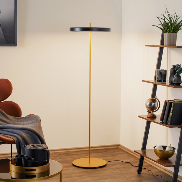 Stojací Lampa UMAGE, Asteria floor, stmívatelné, Černá, Obývací pokoj, Kov, Design