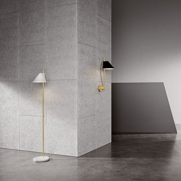 Stojací Lampa Louis Poulsen, Yuh Brass, stmívatelné, Bílá, Obývací pokoj, Kov, Design