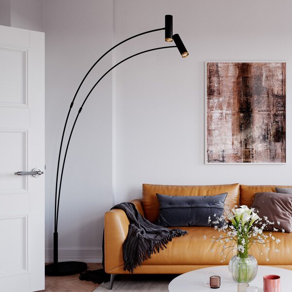 Stojací Lampa By Rydéns, Puls, stmívatelné, Černá, Obývací pokoj, Kov, Moderní