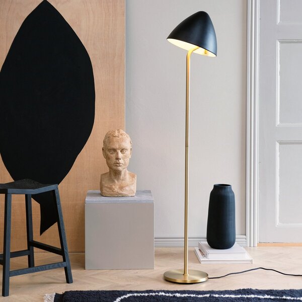 Stojací Lampa Dyberg Larsen, Oulu, Černá, Obývací pokoj, Kov, Design