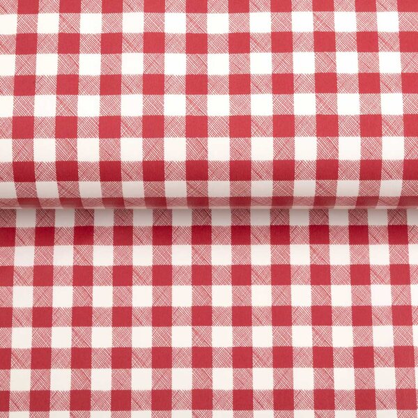 PVC ubrus Červeno-bílá kostička 12x12 mm PV-109 - metráž š. 140 cm