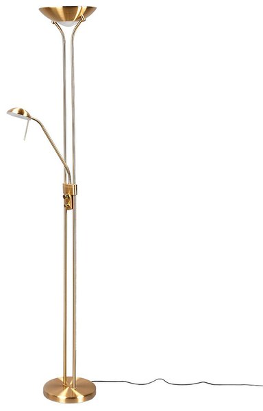 Stojací Lampa Lindby, Josefin, stmívatelné, Zlatá / mosazná, Obývací pokoj, Kov, Moderní