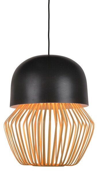 Závěsná svítidlo Forestier, Anemos, stmívatelné, Černá, Obývací pokoj, Bambus, Design