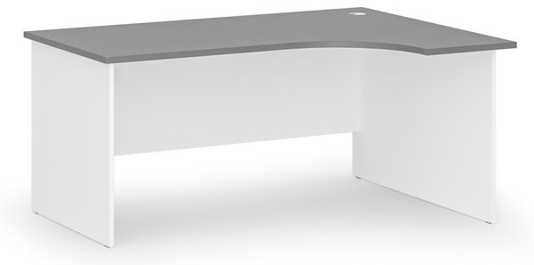 Rohový kancelářský psací stůl PRIMO WHITE, 160x120 cm, pravý, bílá/grafit