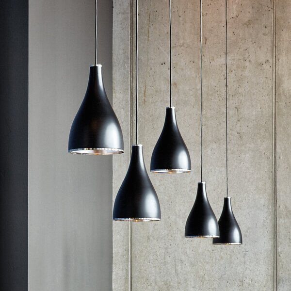 Závěsná svítidlo Serien Lighting, One Eighty Suspension Adjustab, stmívatelné, Černá, Obývací pokoj, Kov, Design