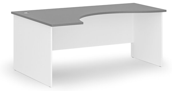 Ergonomický kancelářský psací stůl PRIMO WHITE, 180x120 cm, levý, bílá/grafit