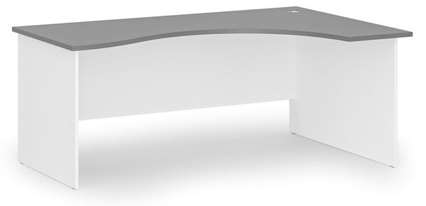 Ergonomický kancelářský psací stůl PRIMO WHITE, 180x120 cm, pravý, bílá/grafit
