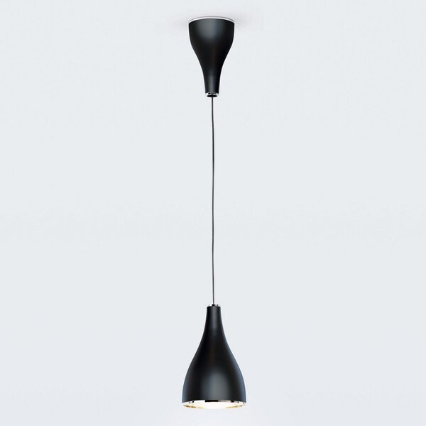 Závěsná svítidlo Serien Lighting, One Eighty Suspension Adjustab, stmívatelné, Černá, Obývací pokoj, Kov, Design