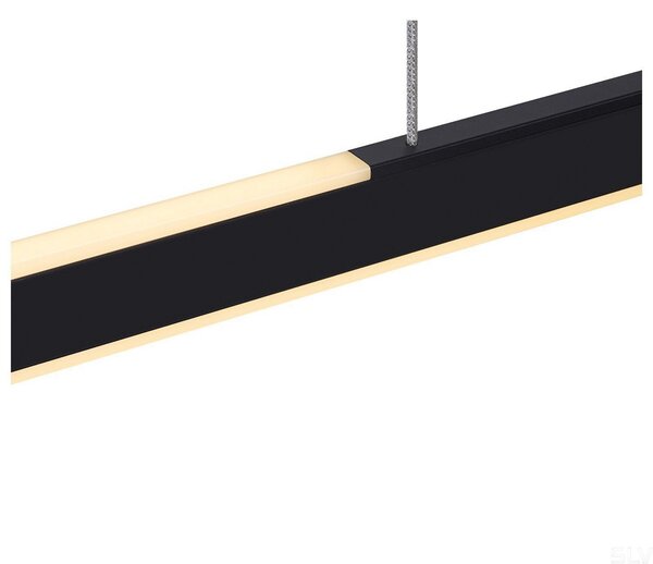 Závěsná svítidlo SLV, One Linear, stmívatelné, Černá, Kuchyně, Kov, Moderní