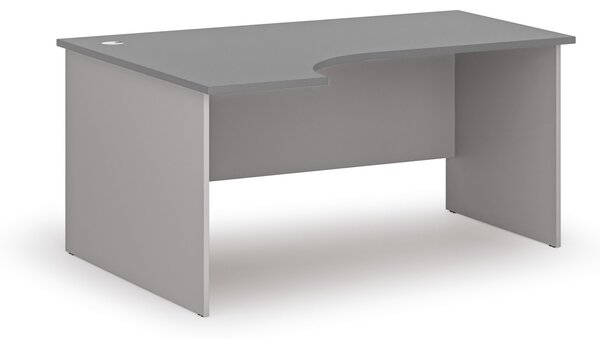 Rohový kancelářský psací stůl PRIMO GRAY, 160x120 cm, levý, šedá/grafit