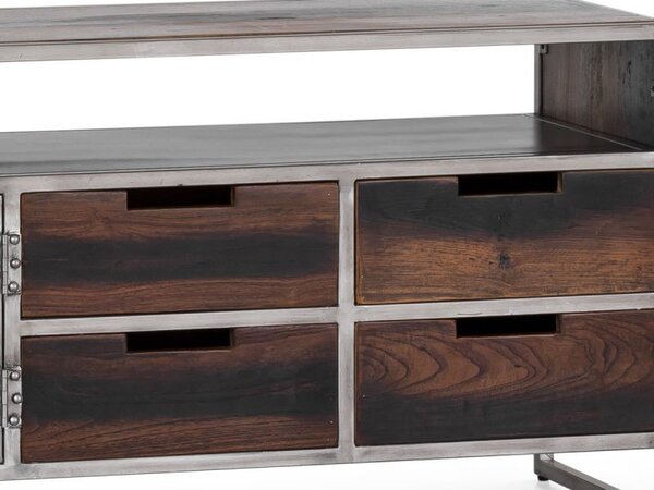 (3882) JERSEY industriální televizní stolek recyklované dřevo 165cm