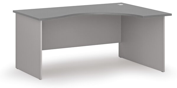 Ergonomický kancelářský psací stůl PRIMO GRAY, 160x120 cm, pravý, šedá/grafit