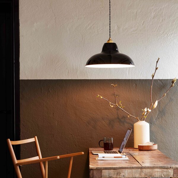 Závěsná svítidlo Anglepoise, Original 1227 Brass Midi Wide, stmívatelné, Černá, Obývací pokoj, Kov, Design