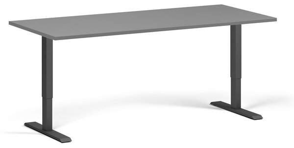 Výškově nastavitelný stůl, 180x80 cm, 1 motor, černá podnož, grafit