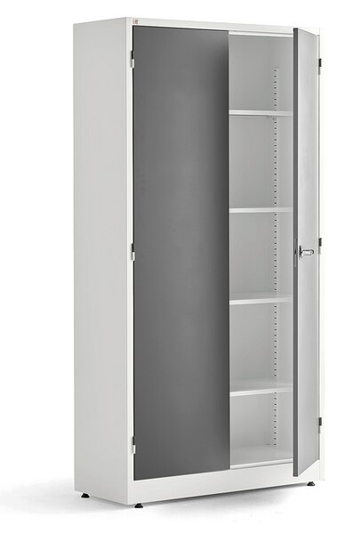 AJ Produkty Kovová skříň STYLE, 1900x1000x400 mm, bílá, tmavě šedé dveře