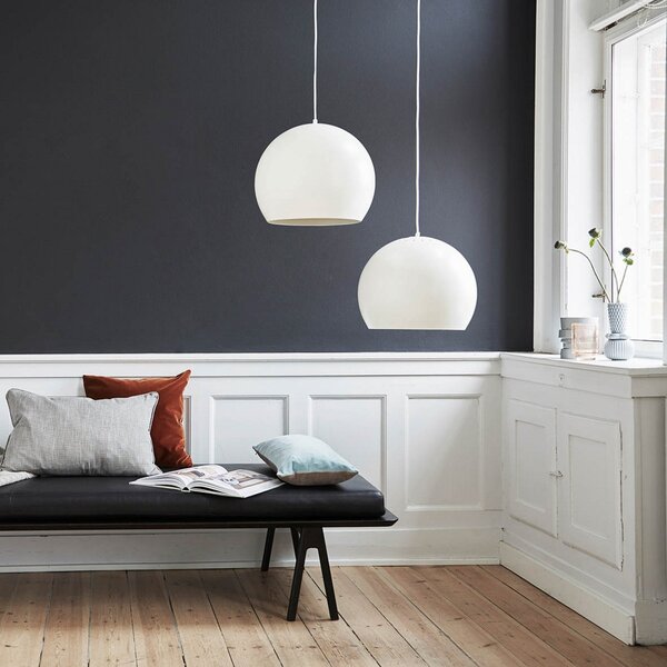 Závěsná svítidlo FRANDSEN, Ball, stmívatelné, Bílá, Obývací pokoj, Kov, Design