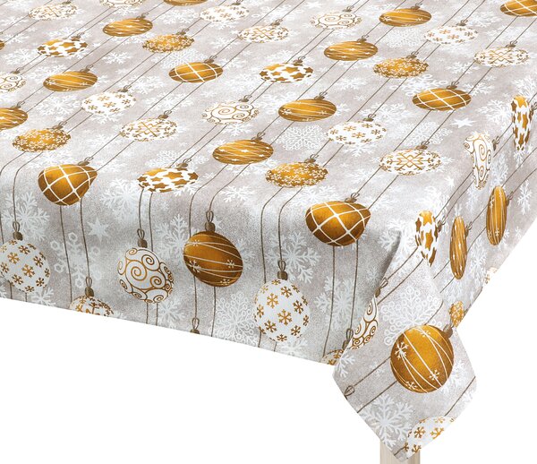 BELLATEX Ubrus VÁNOCE Zlatá, Šedá 100x100 cm
