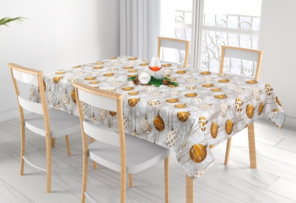 BELLATEX Ubrus VÁNOCE Zlatá, Šedá 100x100 cm