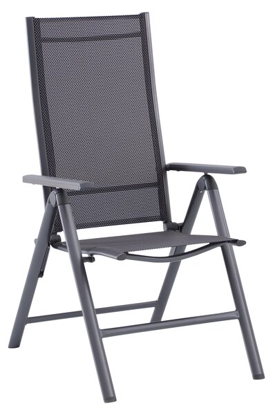 Sunfun Maja Polohovací křeslo relaxační, 58 × 67 × 110 cm, hliník, textil, šedý, antracit