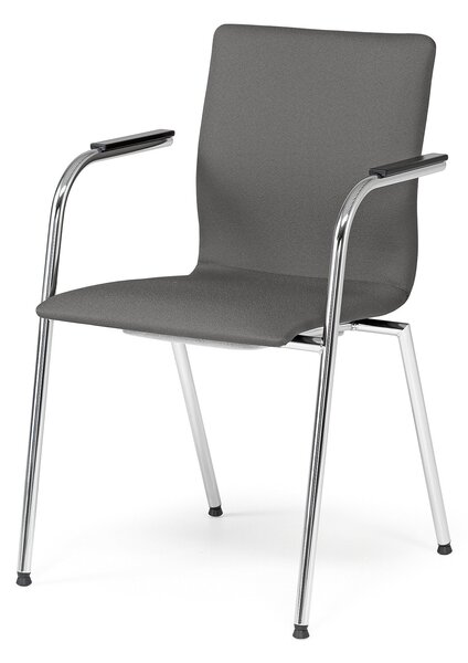 AJ Produkty Konferenční židle WHISTLER, s područkami, tmavě šedá