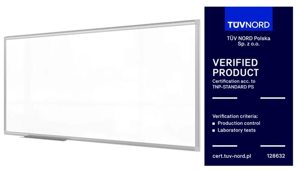 Bílá popisovací magnetická tabule 120x60 cm v hliníkovým rámu – TM IDEA® série Flex, C7126