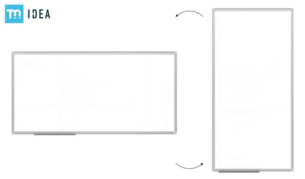 Bílá popisovací magnetická tabule 120x60 cm v hliníkovým rámu – TM IDEA® série Flex, C7126