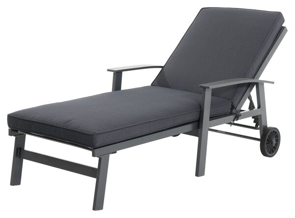 Sunfun Maja XL Zahradní lehátko polohovací, 196 × 80 × 102 cm, hliník, textil, antracit