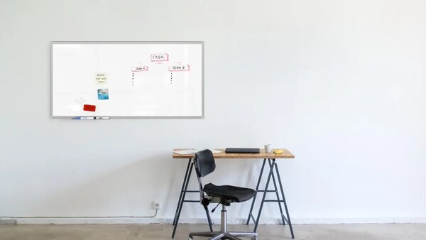 Bílá popisovací magnetická tabule 120x60 cm v hliníkovým rámu – TM IDEA® série Flex, C7126