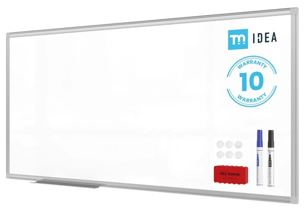 Bílá popisovací magnetická tabule 120x60 cm v hliníkovým rámu – TM IDEA® série Flex, C7126