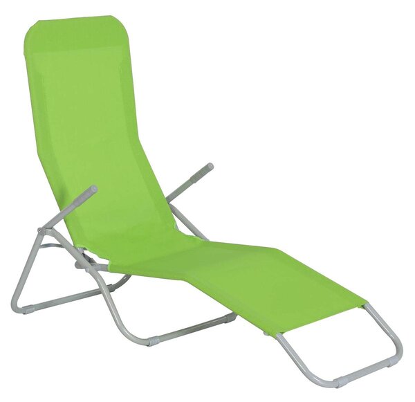 Sunfun Marissa Zahradní lehátko sklopné, 136 × 61 × 102 cm, ocel, textil, zelené