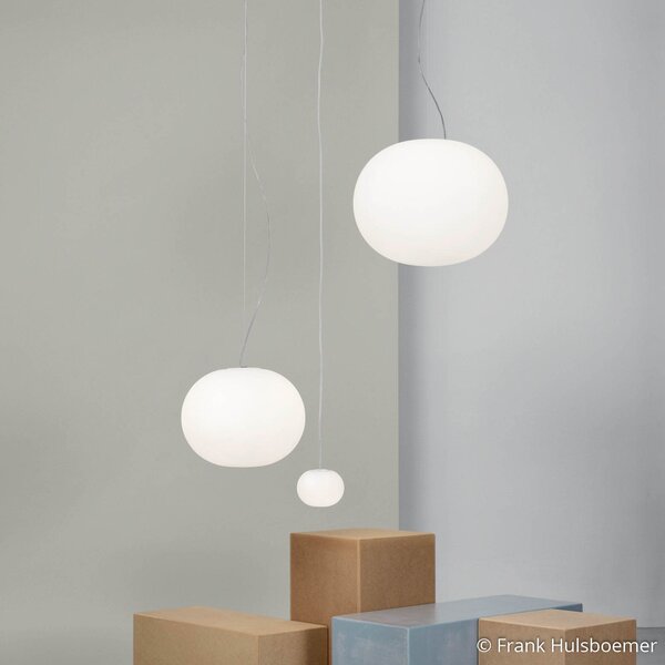 Závěsná svítidlo FLOS, GLO-BALL, stmívatelné, Bílá, Obývací pokoj, Sklo, Design