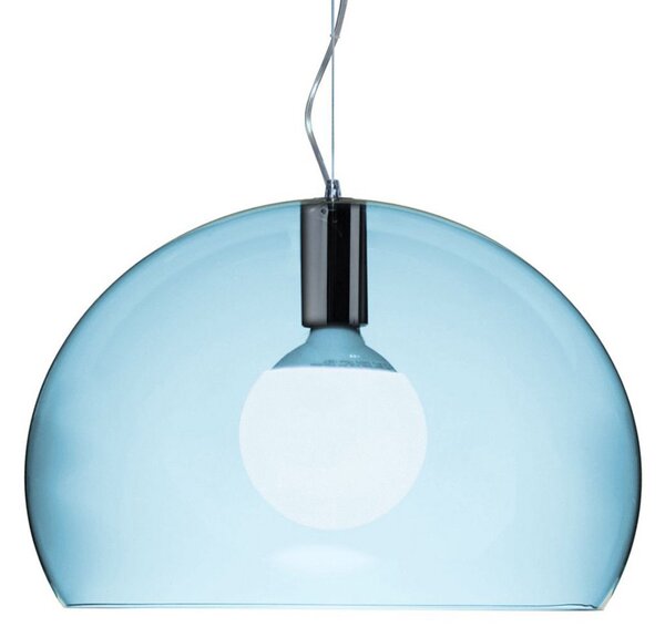 Závěsná svítidlo Kartell, Small FL/Y, Modrá, Obývací pokoj, Plast, Design